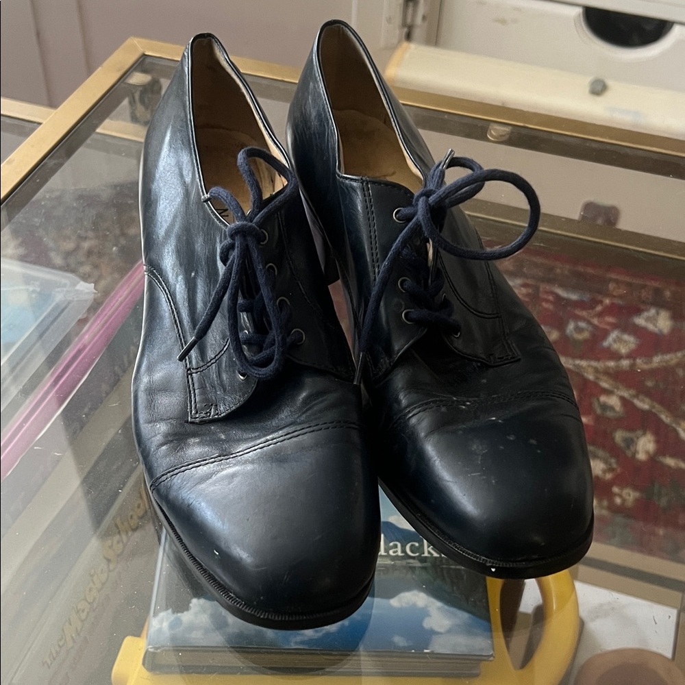Women’s vintage block heel Oxford leather 9